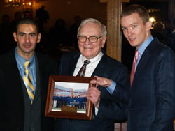 Warren Buffett with students