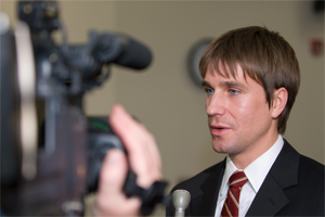 Brent Morgan speaks to �press.�