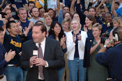 Ross School of Business students celebrate Michigan's #1 ranking by the Wall Street Journal